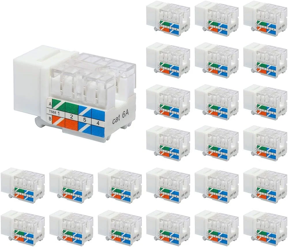 VCE Lot de 25 prises keystone RJ45 Cat6A à 90 degrés