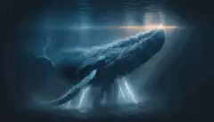 Une baleine bleue qui émet de la lumière