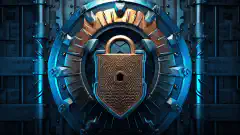 Image représentant un bouclier avec un cadenas symbolisant la défense de la cybersécurité et la protection contre les cybermenaces.