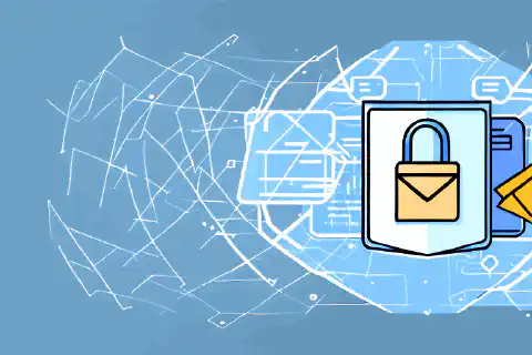 Illustration symbolique d'une enveloppe verrouillée entourée de couches de protection en forme de bouclier, représentant la sécurité du courrier électronique et la protection des données
